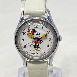 Vtg Disney Lorus Minnie Mouse Watch Women 25mm Pointing Hands V515-6080 New Batt